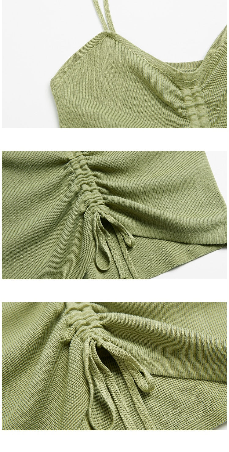 Drawstring Knitted Top
