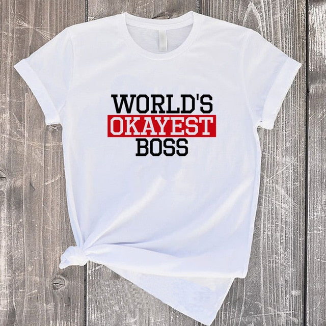 Women Black Letter Print T shirt