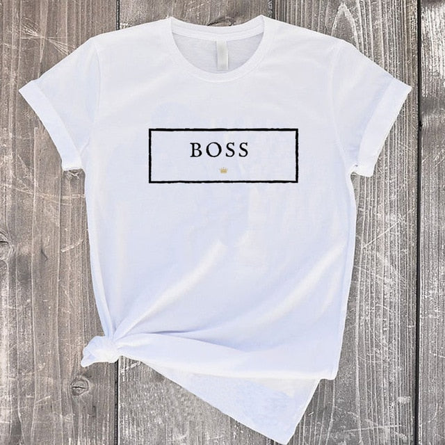 Women Black Letter Print T shirt