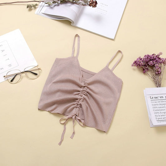 Drawstring Knitted Top