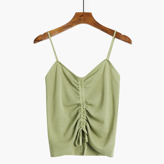 Drawstring Knitted Top