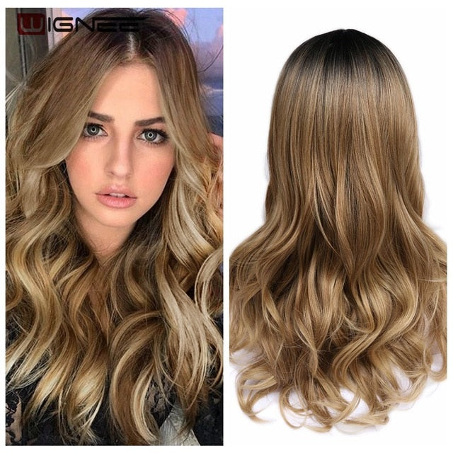 Ombre Brown Ash Blonde Wigs