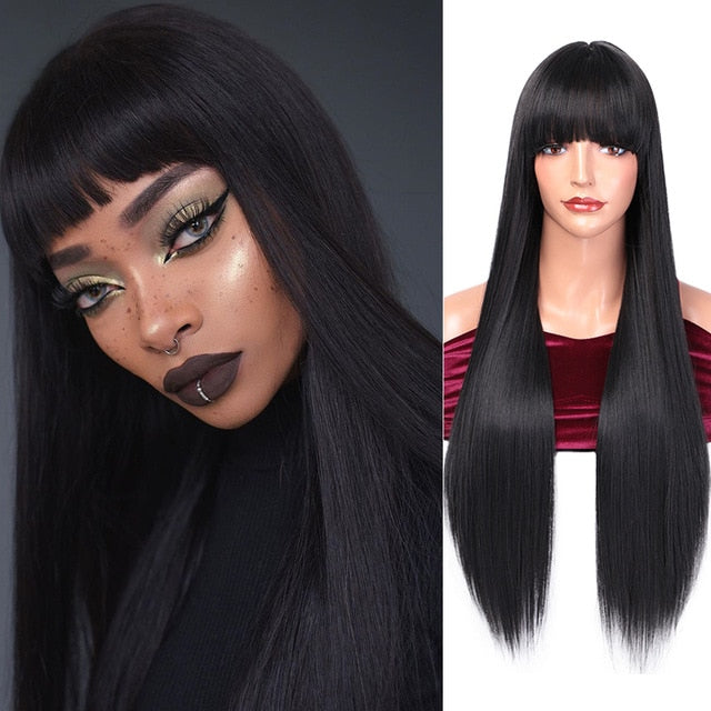 Long Straight Black Wig