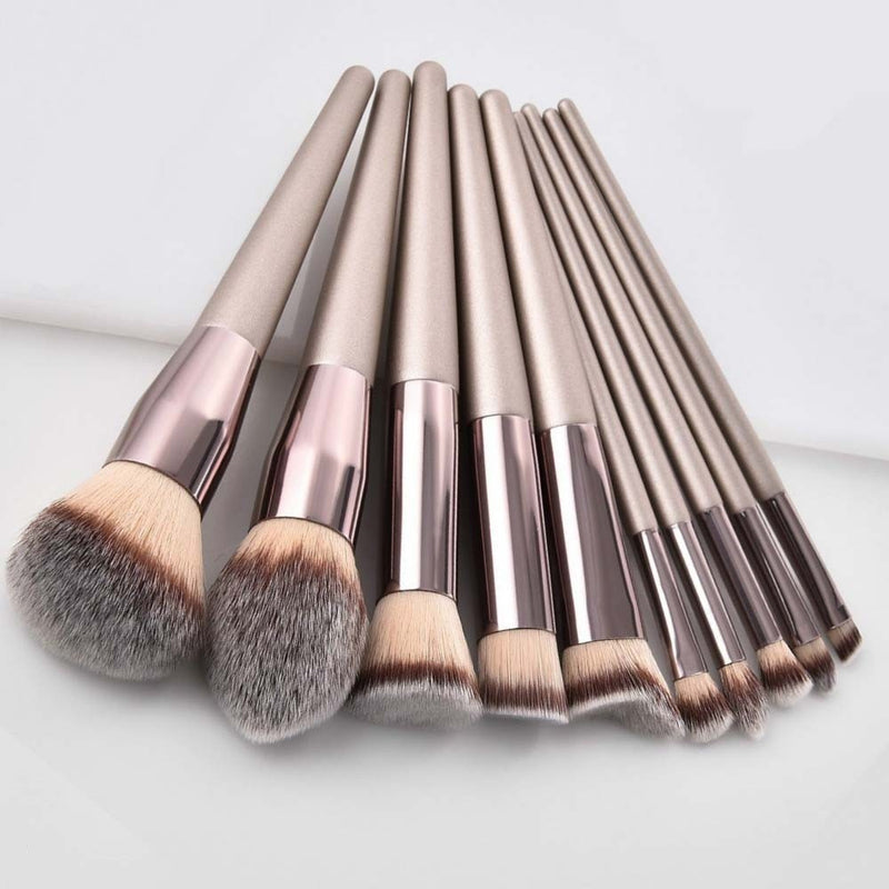 Luxury Champagne Makeup Brushes Set